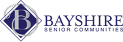 Bayshire Senior Communities logo featuring a large B inside a blue diamond shape next to the company name in blue capital letters. Bayshire Senior Communities logo featuring a large B inside a blue diamond shape next to the company name in blue capital letters.