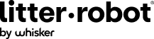 Black text logo reads litter·robot by whisker on a light gray background. The word robot follows litter, separated by a centered dot. Black text logo reads litter·robot by whisker on a light gray background. The word robot follows litter, separated by a centered dot.